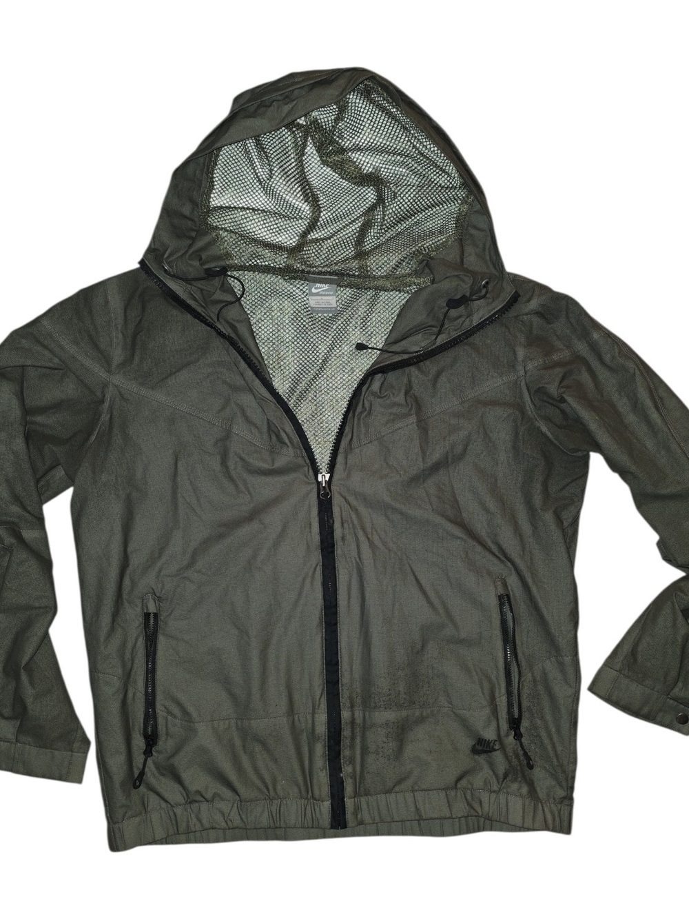 Nike Men’s Olive Green Hooded Windbreaker Jacket